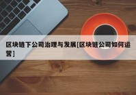 区块链下公司治理与发展[区块链公司如何运营]