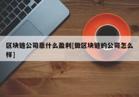 区块链公司靠什么盈利[做区块链的公司怎么样]